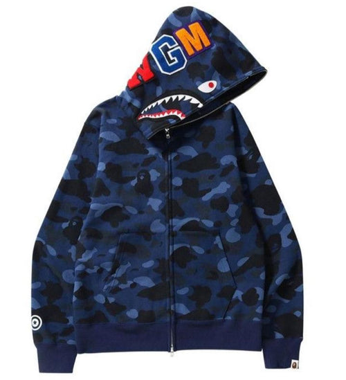 ABC CAMO SHARK FULL ZIP HOODIE 'Blue'