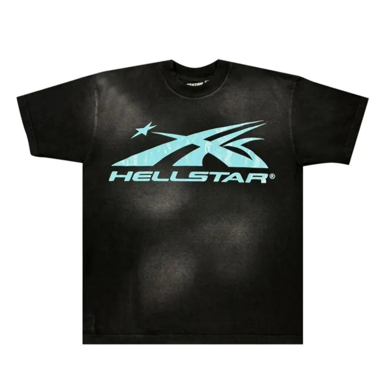 HellStar Sports Core Logo T-Shirt 'Black/Aqua Blue'
